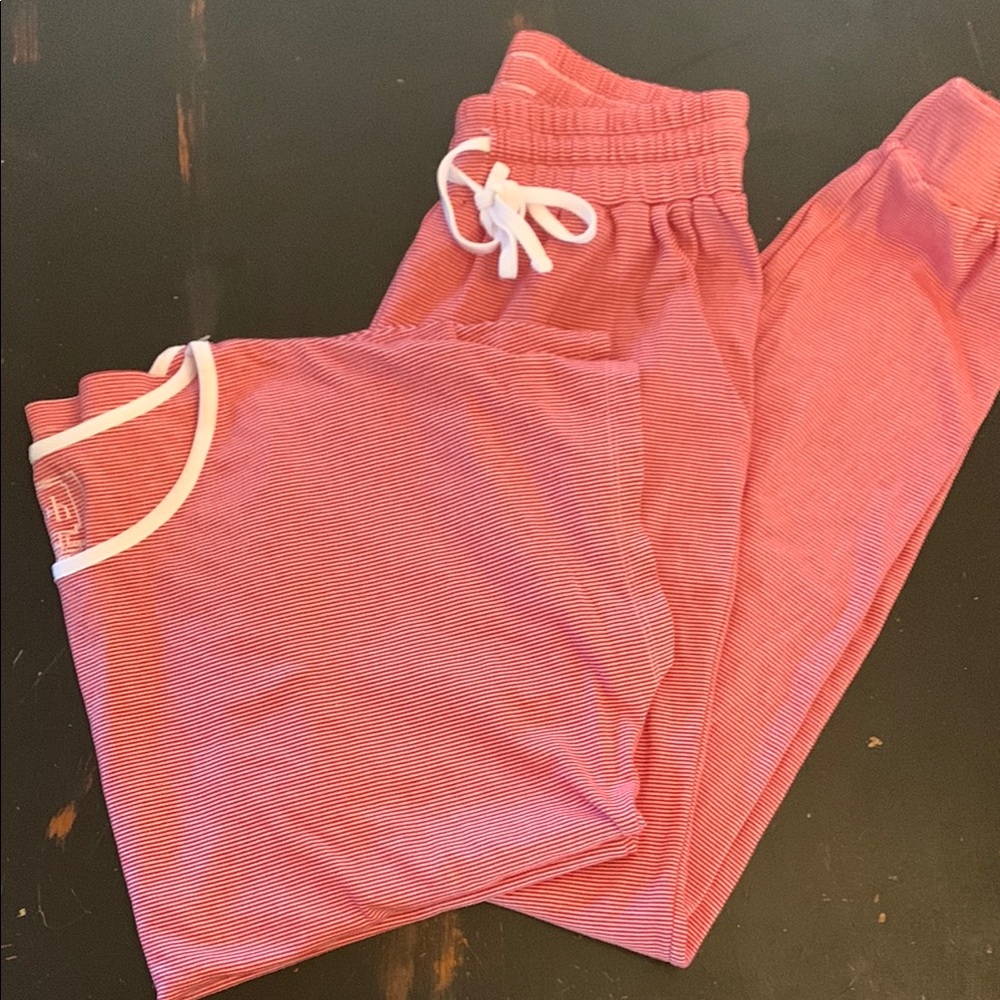 Lila and Hayes red stripe XS pima cotton pajama set